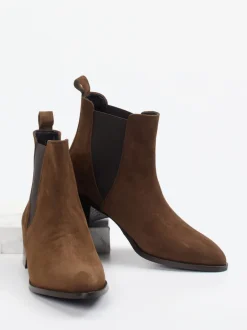 Andrea Puccini – Chelsea-Stiefelette aus Veloursleder Braun