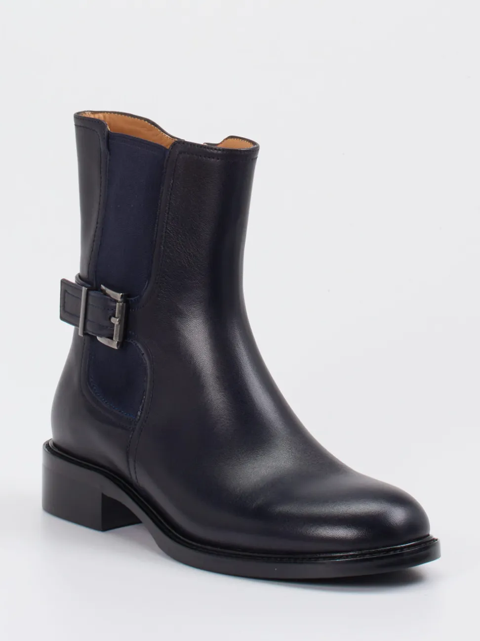 Andrea Puccini – Chelsea-Stiefelette aus Glattleder blau