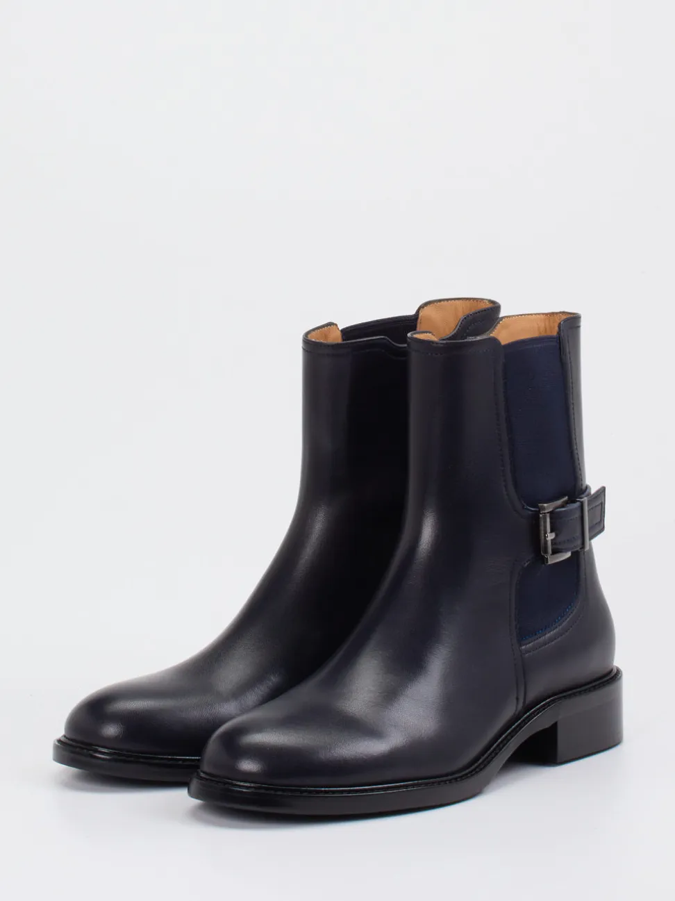 Andrea Puccini – Chelsea-Stiefelette aus Glattleder blau