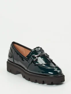 Andrea Puccini – Chunky Loafer aus Lackleder Petrol