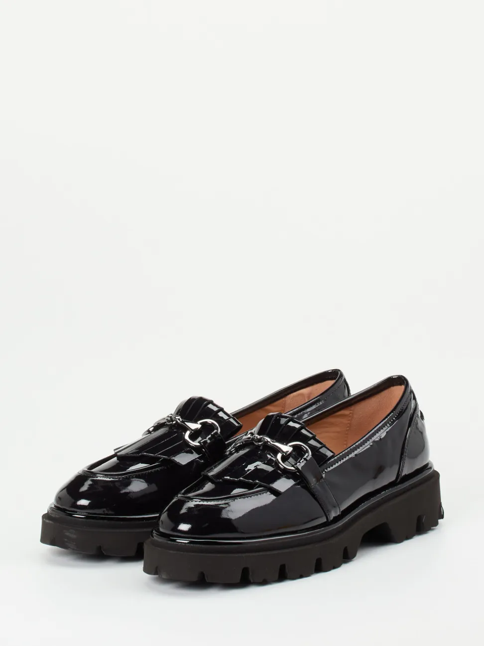 Andrea Puccini – Chunky Loafer aus Lackleder Schwarz