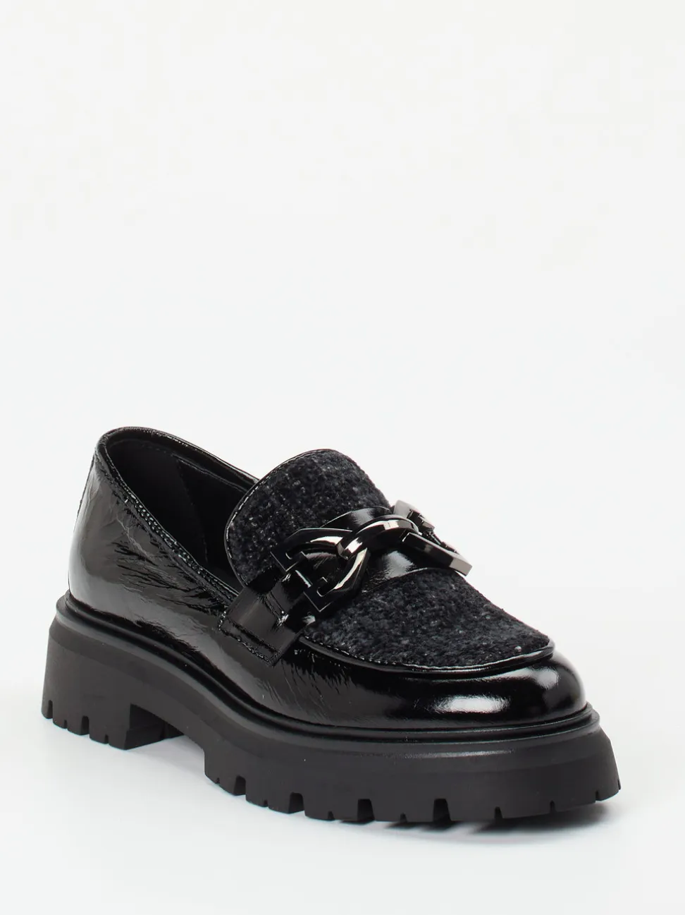 Andrea Puccini – Chunky-Loafer aus Lackleder Schwarz