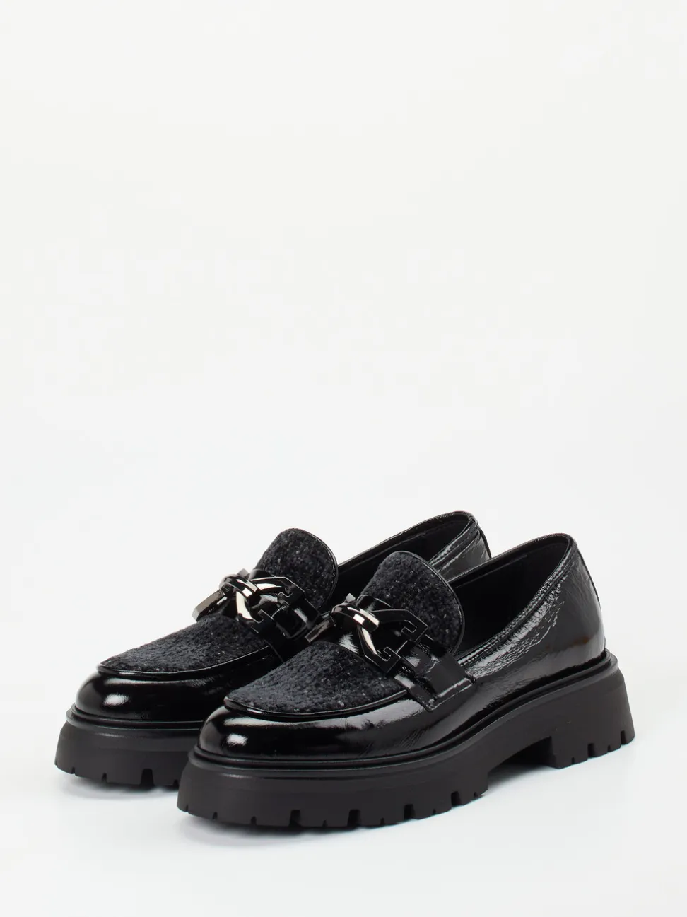Andrea Puccini – Chunky-Loafer aus Lackleder Schwarz