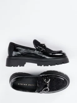 Andrea Puccini – Chunky-Loafer aus Lackleder Schwarz