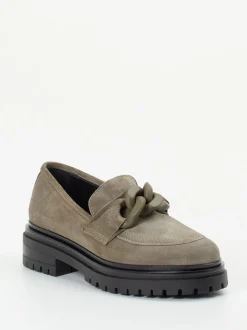 Andrea Puccini – Chunky-Loafer aus Veloursleder steingrau