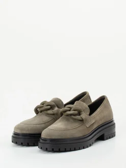 Andrea Puccini – Chunky-Loafer aus Veloursleder steingrau