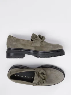 Andrea Puccini – Chunky-Loafer aus Veloursleder steingrau