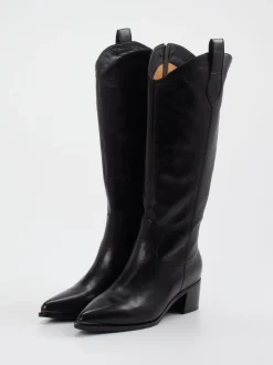 Andrea Puccini – Cowboy Boots aus Lammleder Schwarz