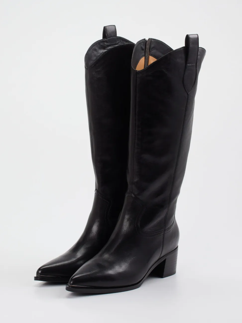 Andrea Puccini – Cowboy Boots aus Lammleder Schwarz