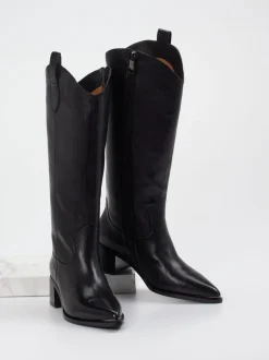 Andrea Puccini – Cowboy Boots aus Lammleder Schwarz