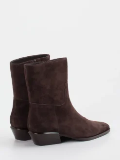 Andrea Puccini – Cowboy-Stiefeletten aus Veloursleder braun