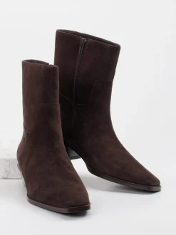 Andrea Puccini – Cowboy-Stiefeletten aus Veloursleder braun