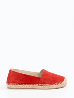 Andrea Puccini – Espadrilles aus Veloursleder Korallrot