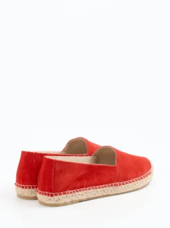 Andrea Puccini – Espadrilles aus Veloursleder Korallrot