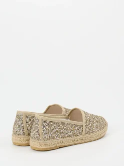 Andrea Puccini – Espadrilles aus Metallic-Textil gold