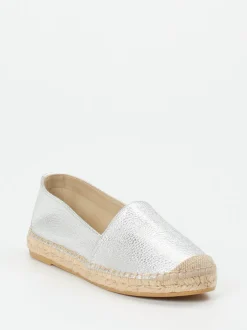 Andrea Puccini – Espadrilles aus Lammleder silberfarben