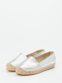 Andrea Puccini – Espadrilles aus Lammleder silberfarben