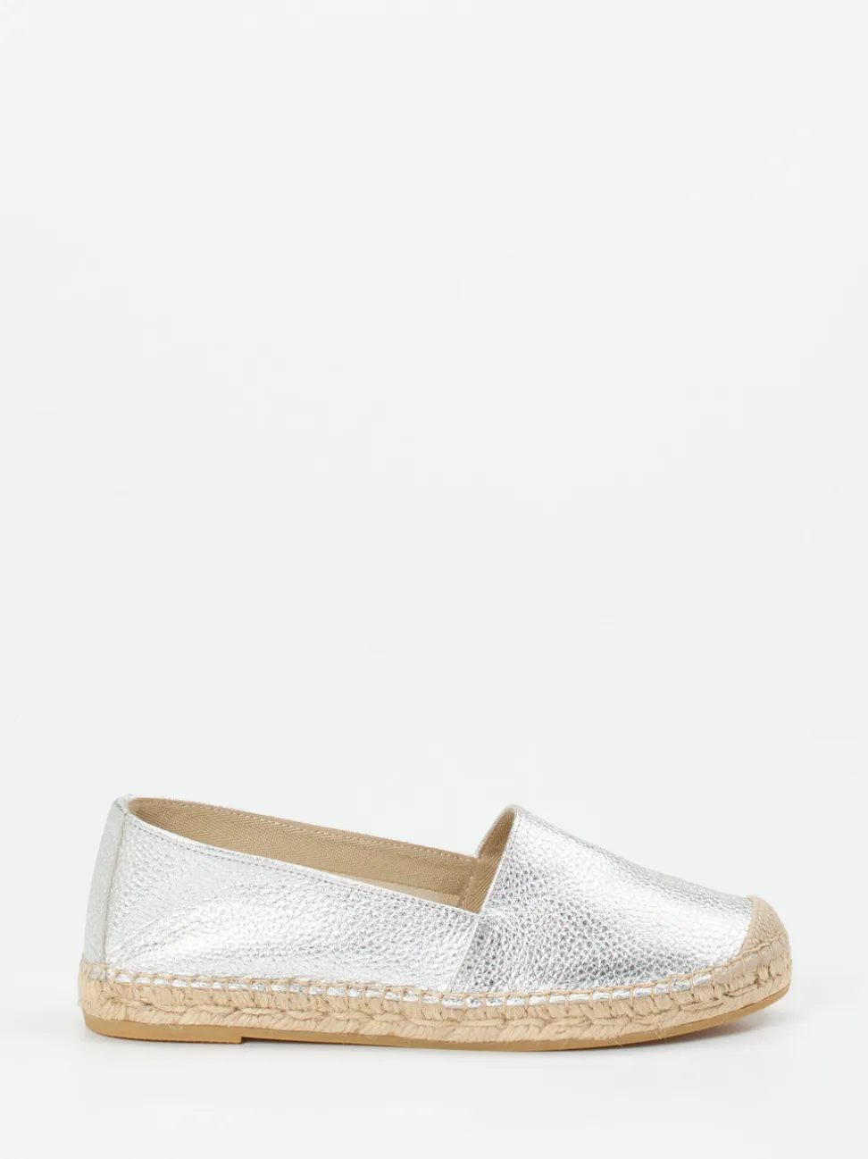 Andrea Puccini – Espadrilles aus Lammleder silberfarben