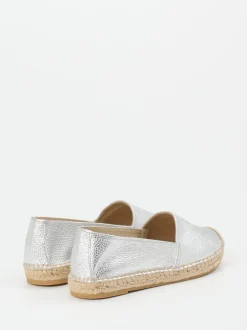 Andrea Puccini – Espadrilles aus Lammleder silberfarben