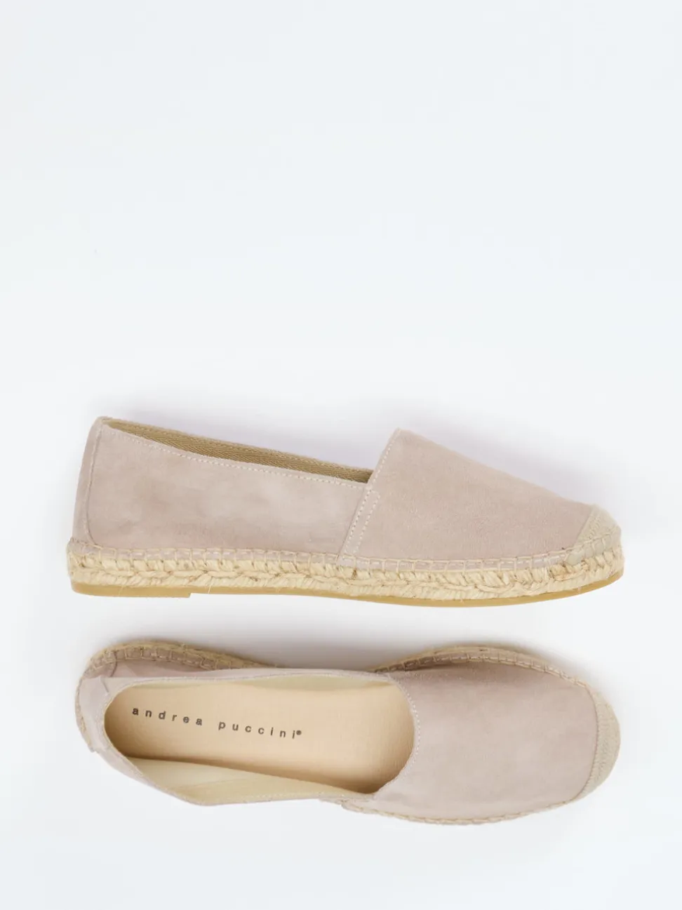 Andrea Puccini – Espadrilles aus Veloursleder Taupe