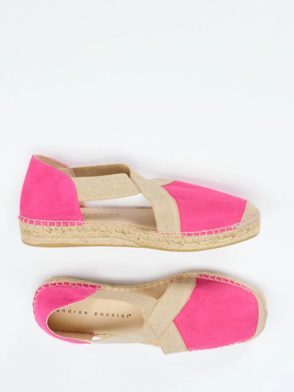 Andrea Puccini – Espadrilles aus Veloursleder Pink