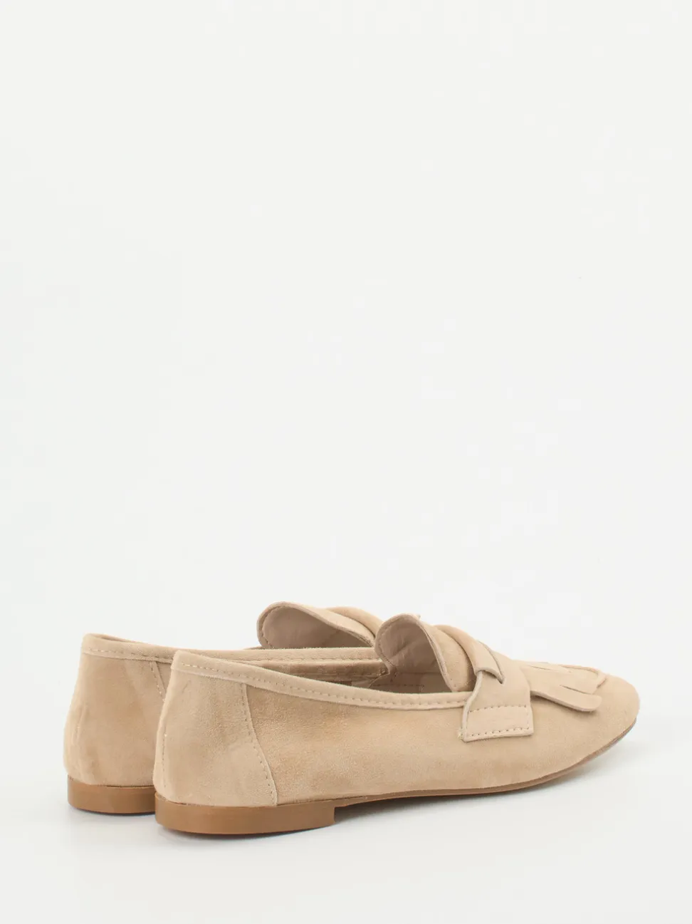 Andrea Puccini – Fransen-Loafer aus Veloursleder beige