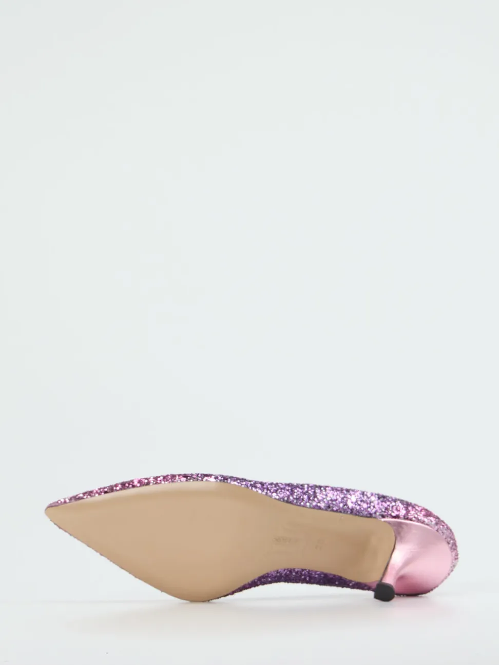 Andrea Puccini – Glitzerpumps aus Metallicleder fliederrosa