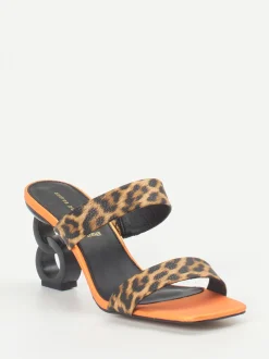 Andrea Puccini – High Heel Mules aus Leder im Leoprint