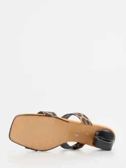Andrea Puccini – High Heel Mules aus Leder im Leoprint