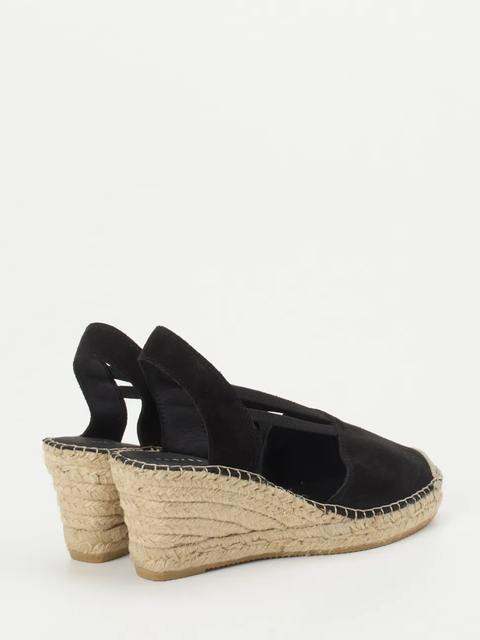 Andrea Puccini – Keilsandalette aus Veloursleder Schwarz