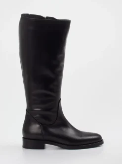 Andrea Puccini – Kniehohe Stiefel aus Kalbleder schwarz