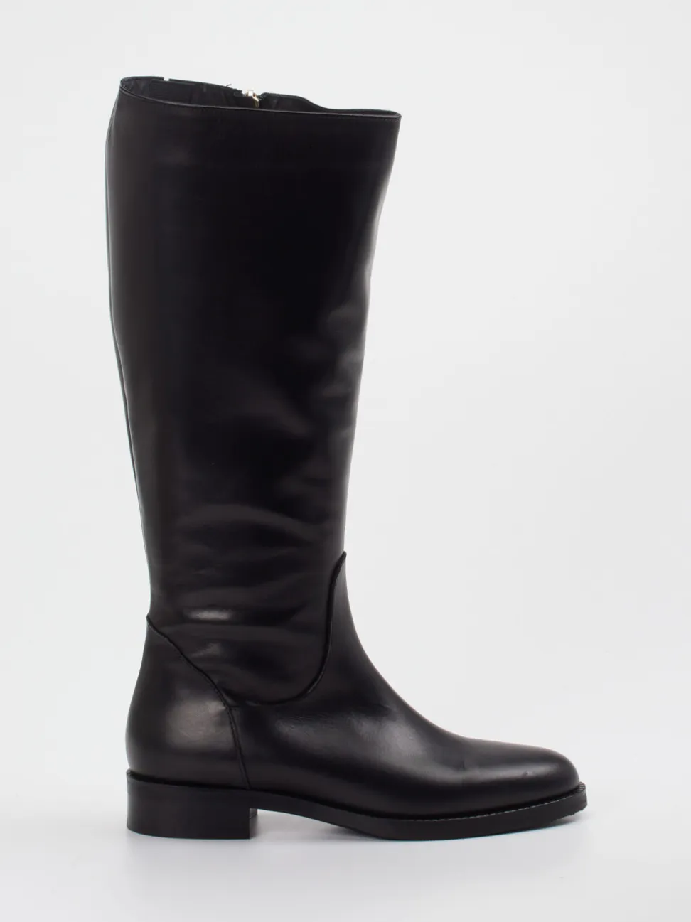 Andrea Puccini – Kniehohe Stiefel aus Kalbleder schwarz