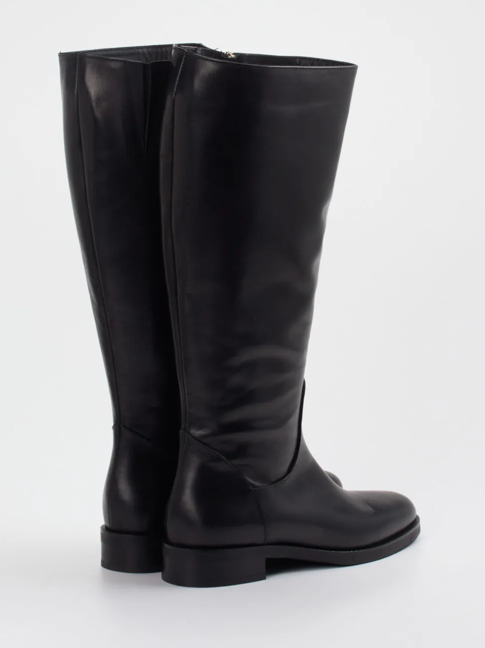 Andrea Puccini – Kniehohe Stiefel aus Kalbleder schwarz