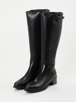 Andrea Puccini – Kniehohe Stiefel aus Kalbleder Schwarz