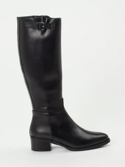 Andrea Puccini – Kniehohe Stiefel aus Kalbleder Schwarz