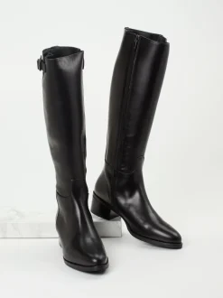 Andrea Puccini – Kniehohe Stiefel aus Kalbleder Schwarz