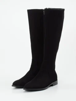 Andrea Puccini – Kniehohe Stiefel aus Veloursleder schwarz