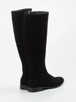 Andrea Puccini – Kniehohe Stiefel aus Veloursleder schwarz