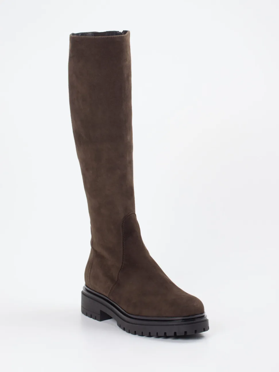 Andrea Puccini – Kniehohe Stiefel aus Veloursleder braun