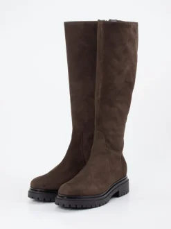Andrea Puccini – Kniehohe Stiefel aus Veloursleder braun