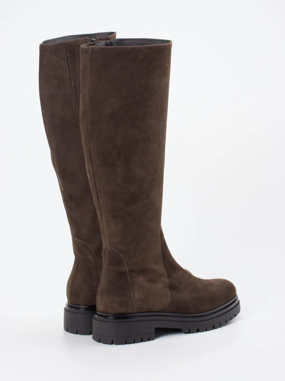 Andrea Puccini – Kniehohe Stiefel aus Veloursleder braun
