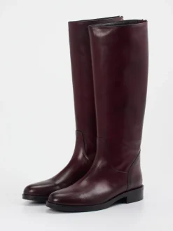 Andrea Puccini – Kniehohe Stiefel aus Kalbleder Bordeaux