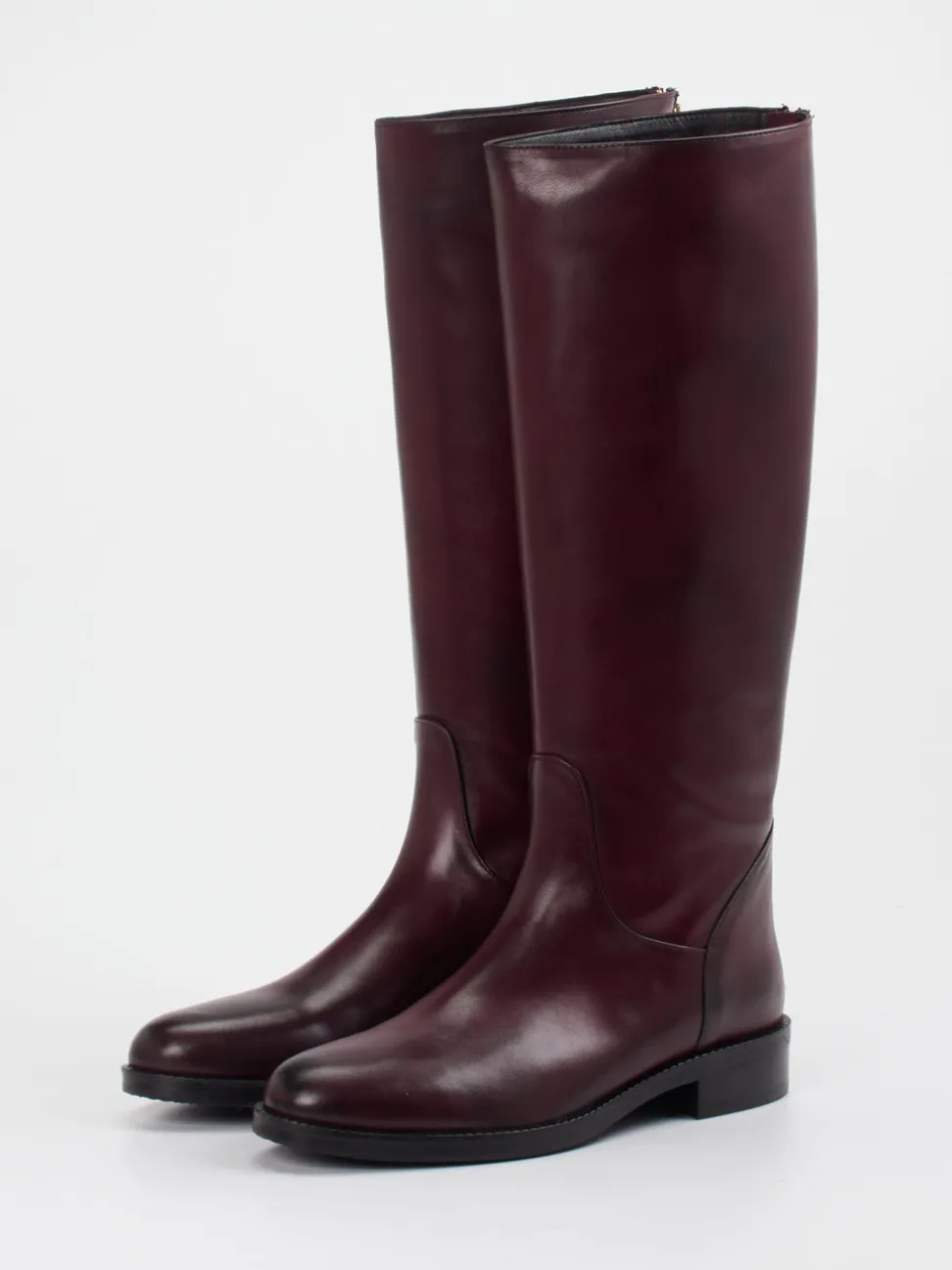 Andrea Puccini – Kniehohe Stiefel aus Kalbleder Bordeaux