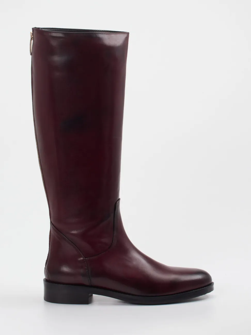 Andrea Puccini – Kniehohe Stiefel aus Kalbleder Bordeaux