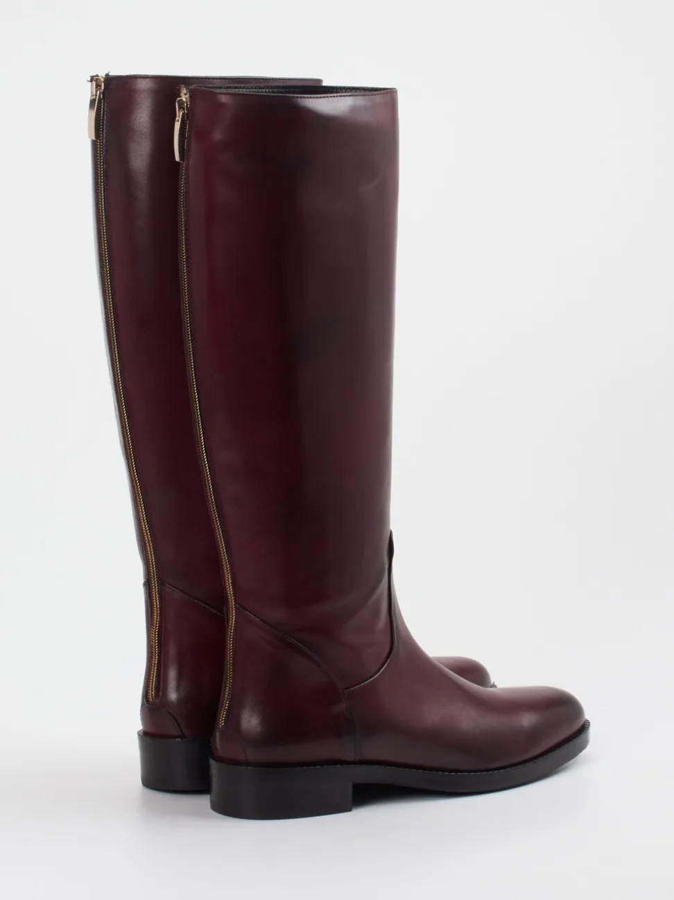 Andrea Puccini – Kniehohe Stiefel aus Kalbleder Bordeaux