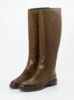 Andrea Puccini – Kniehohe Stiefel aus Kalbleder braun