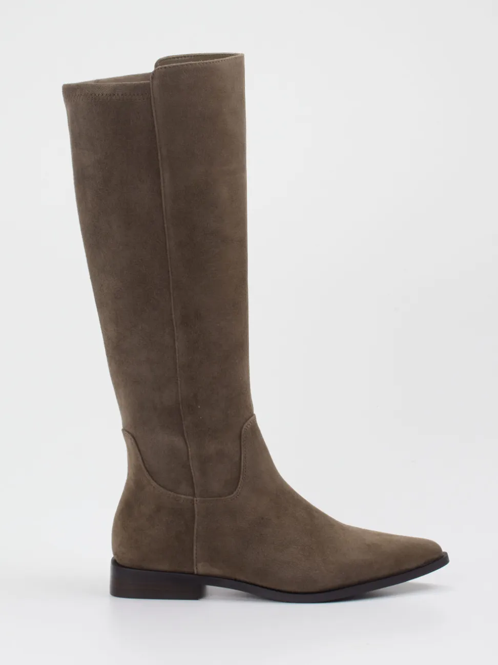 Andrea Puccini – Kniehohe Stiefel aus Veloursleder grau