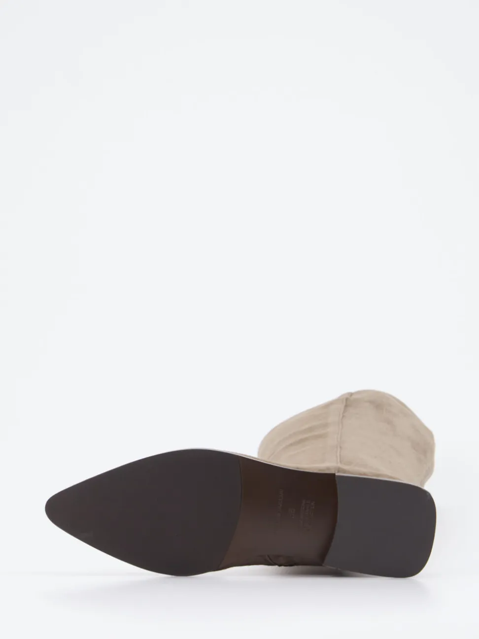 Andrea Puccini – Kniehohe Stiefel aus Veloursleder grau
