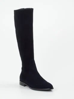 Andrea Puccini – Kniehohe Stiefel aus Veloursleder Blau