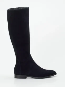 Andrea Puccini – Kniehohe Stiefel aus Veloursleder Blau